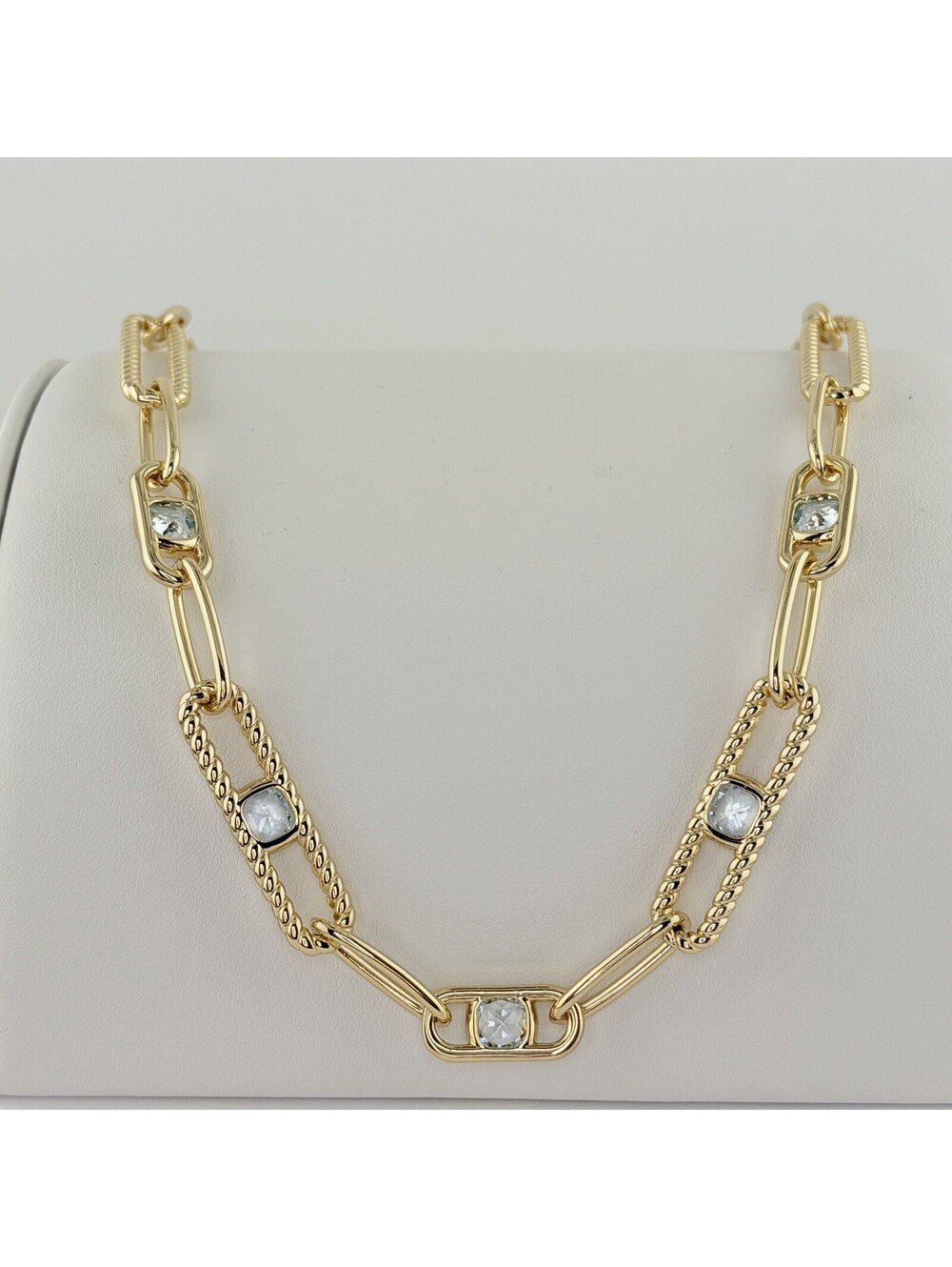 Bomb Party March Necklace "The Universe Listens" Aquamarine on Yellow Gold